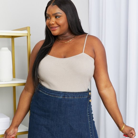 Petal Dew Tops Petal Dew Full Size Ribbed Cami In Sand Poshmark